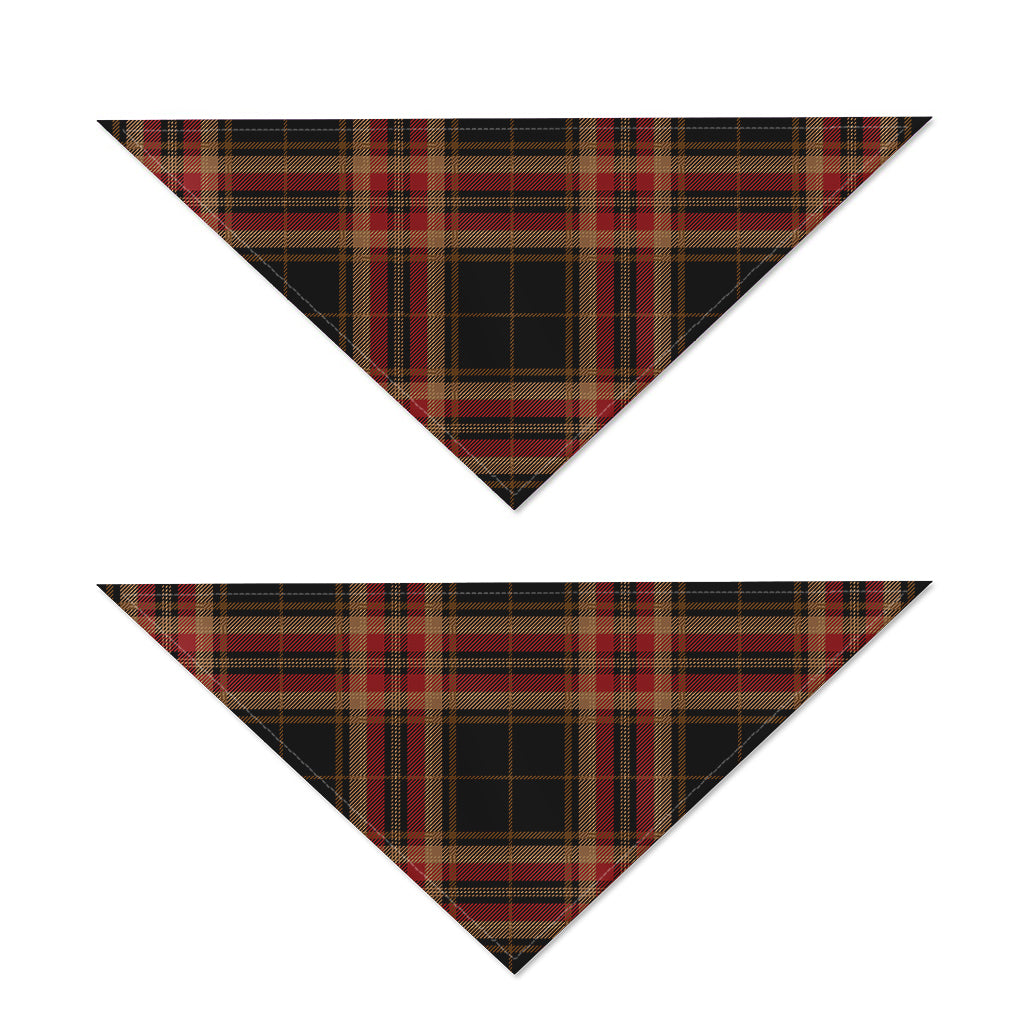 Black And Red Stewart Tartan Print Dog Bandana