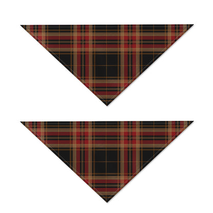 Black And Red Stewart Tartan Print Dog Bandana