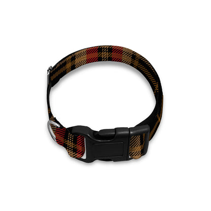 Black And Red Stewart Tartan Print Dog Collar