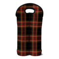 Black And Red Stewart Tartan Print Double Neoprene Wine Tote