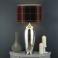 Black And Red Stewart Tartan Print Drum Lamp Shade
