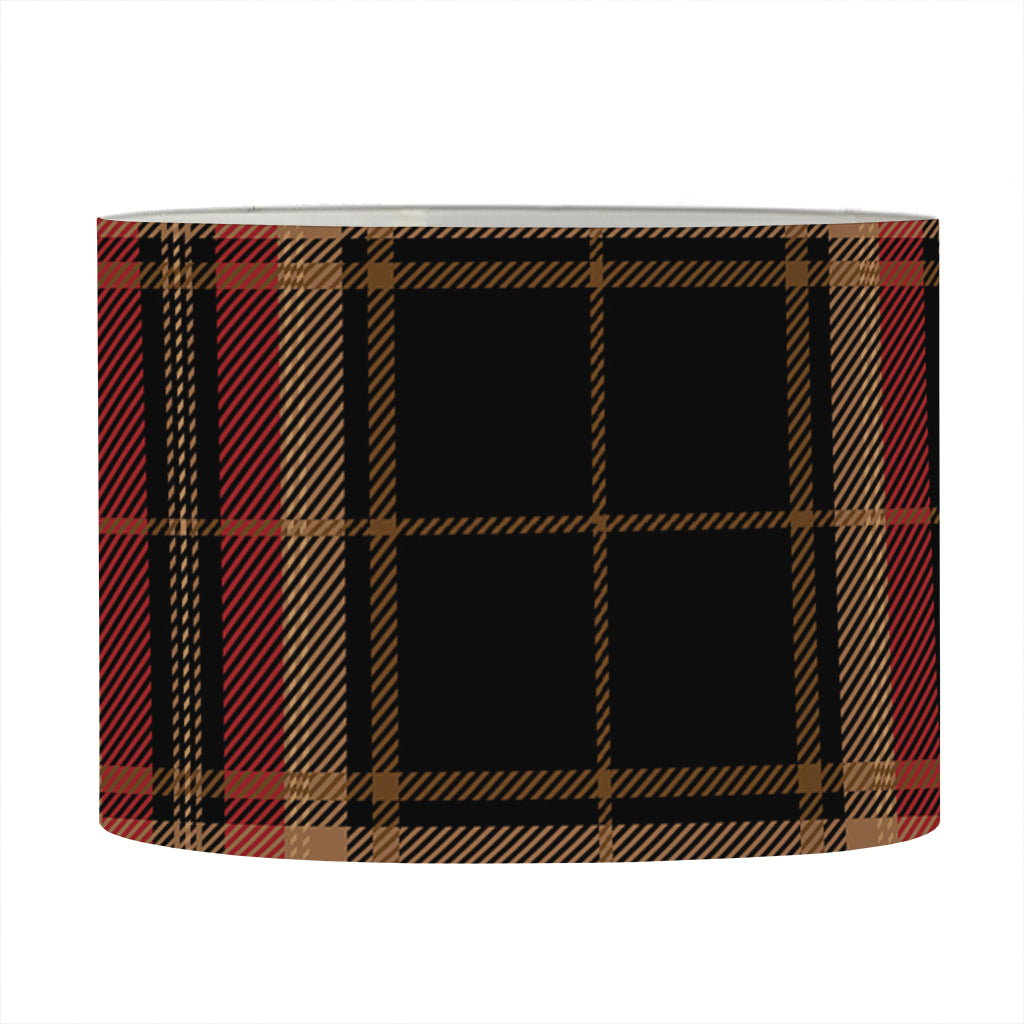 Black And Red Stewart Tartan Print Drum Lamp Shade