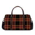 Black And Red Stewart Tartan Print Duffel Bag