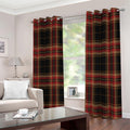 Black And Red Stewart Tartan Print Extra Wide Grommet Curtains
