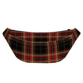 Black And Red Stewart Tartan Print Fanny Pack