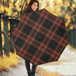 Black And Red Stewart Tartan Print Foldable Umbrella
