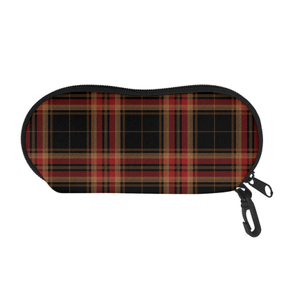 Black And Red Stewart Tartan Print Glasses Case