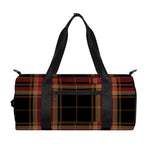 Black And Red Stewart Tartan Print Gym Bag