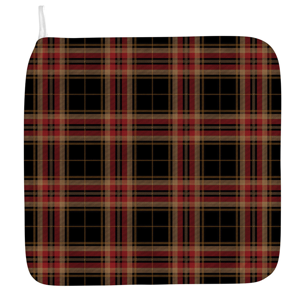 Black And Red Stewart Tartan Print Hand Towel