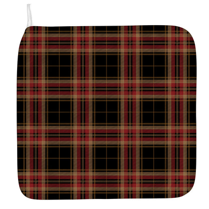Black And Red Stewart Tartan Print Hand Towel