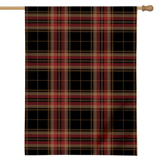 Black And Red Stewart Tartan Print House Flag