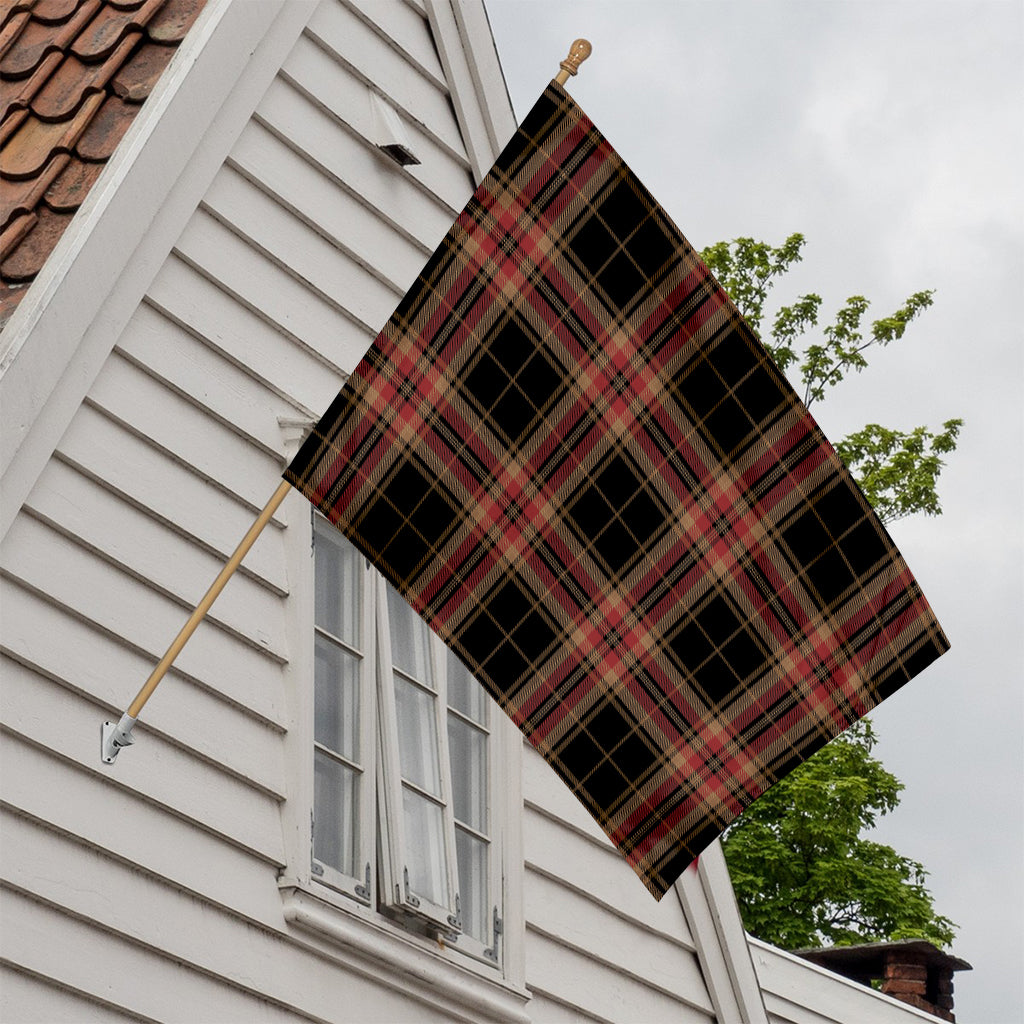 Black And Red Stewart Tartan Print House Flag
