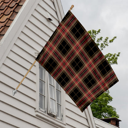 Black And Red Stewart Tartan Print House Flag