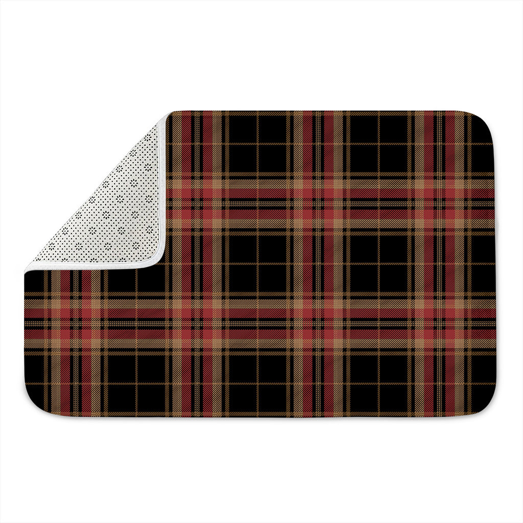 Black And Red Stewart Tartan Print Indoor Door Mat