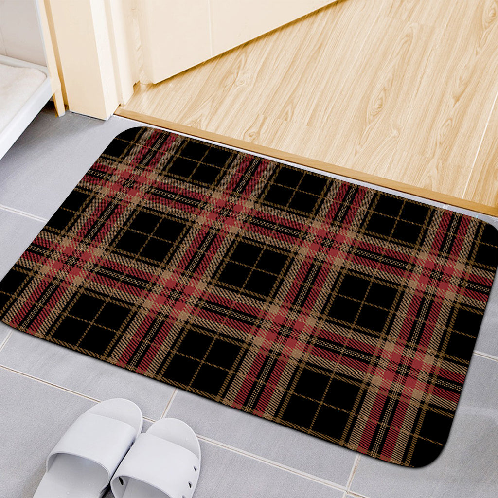 Black And Red Stewart Tartan Print Indoor Door Mat