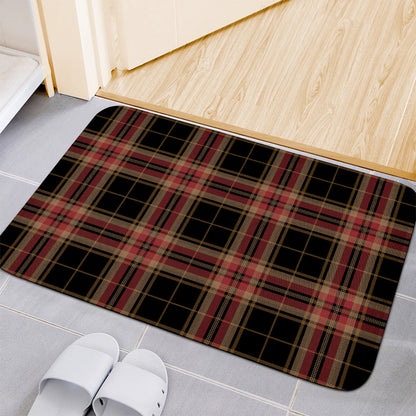 Black And Red Stewart Tartan Print Indoor Door Mat