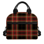 Black And Red Stewart Tartan Print Insulated Lunch Bag