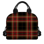 Black And Red Stewart Tartan Print Insulated Lunch Bag