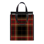 Black And Red Stewart Tartan Print Insulated Lunch Tote