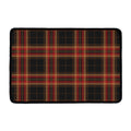 Black And Red Stewart Tartan Print Kitchen Mat
