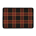 Black And Red Stewart Tartan Print Kitchen Mat