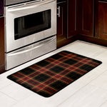 Black And Red Stewart Tartan Print Kitchen Mat