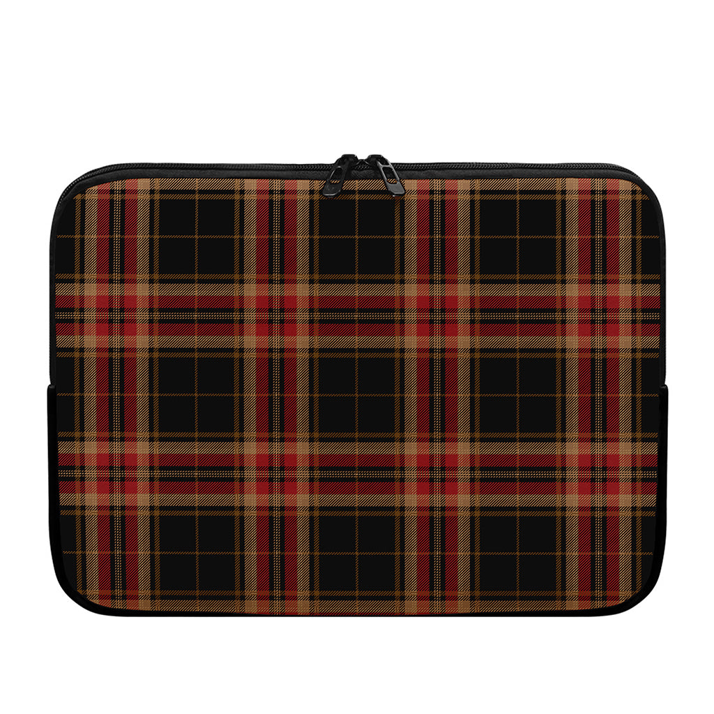 Black And Red Stewart Tartan Print Laptop Sleeve