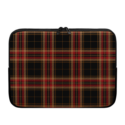 Black And Red Stewart Tartan Print Laptop Sleeve