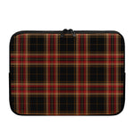 Black And Red Stewart Tartan Print Laptop Sleeve
