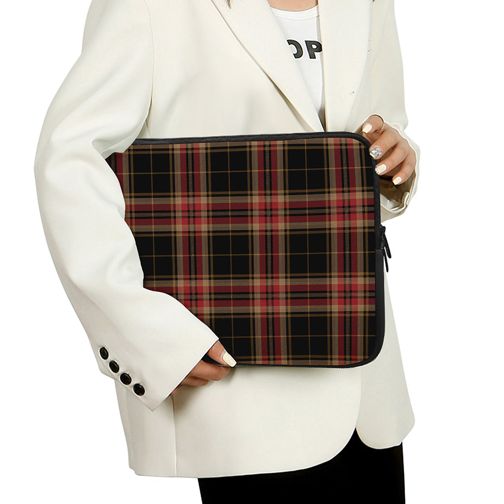 Black And Red Stewart Tartan Print Laptop Sleeve