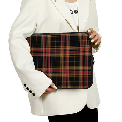Black And Red Stewart Tartan Print Laptop Sleeve