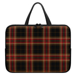 Black And Red Stewart Tartan Print Laptop Sleeve With Handle
