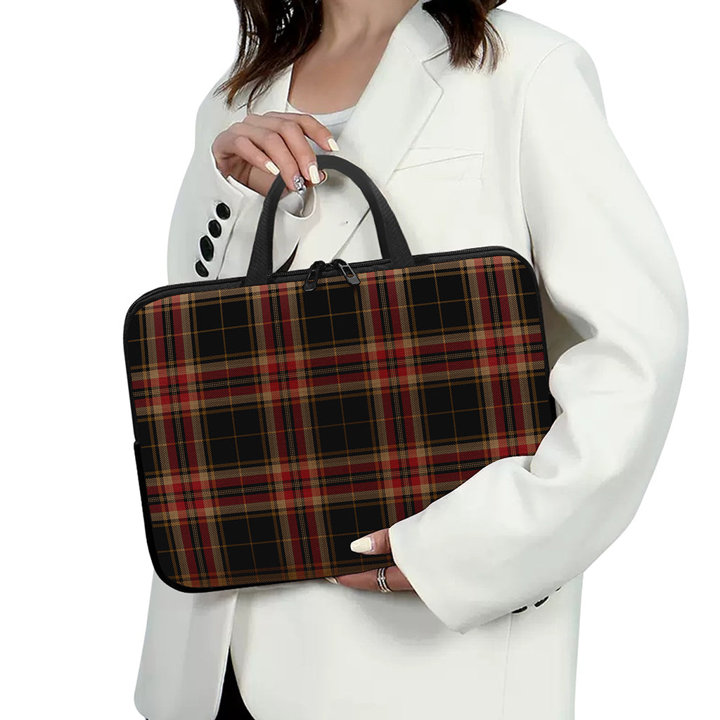 Black And Red Stewart Tartan Print Laptop Sleeve With Handle