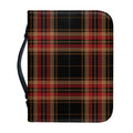 Black And Red Stewart Tartan Print Leather Bible Cover