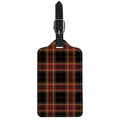 Black And Red Stewart Tartan Print Luggage Tag