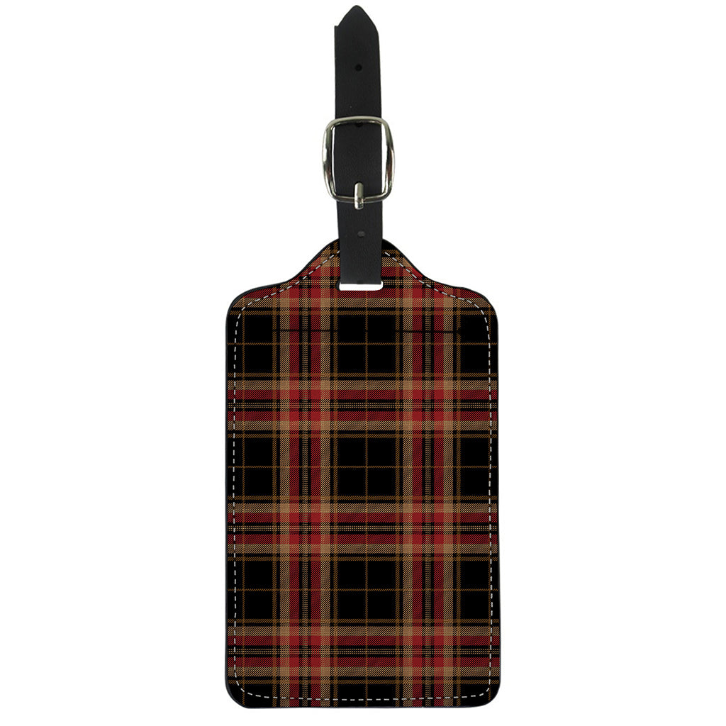 Black And Red Stewart Tartan Print Luggage Tag