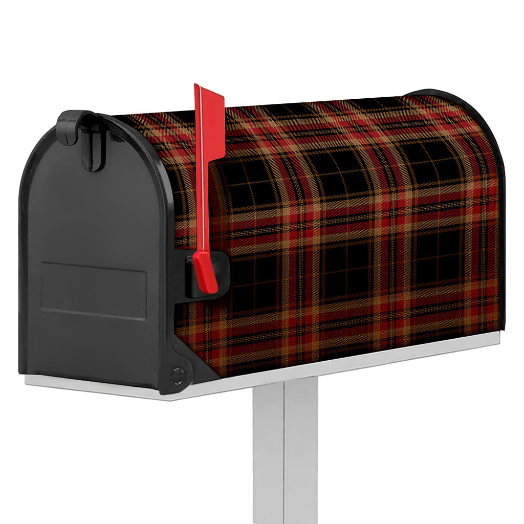 Black And Red Stewart Tartan Print Mailbox Cover
