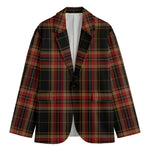 Black And Red Stewart Tartan Print Men's Blazer