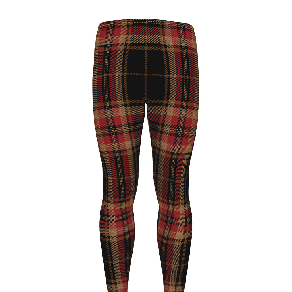 Black And Red Stewart Tartan Print Men's leggings