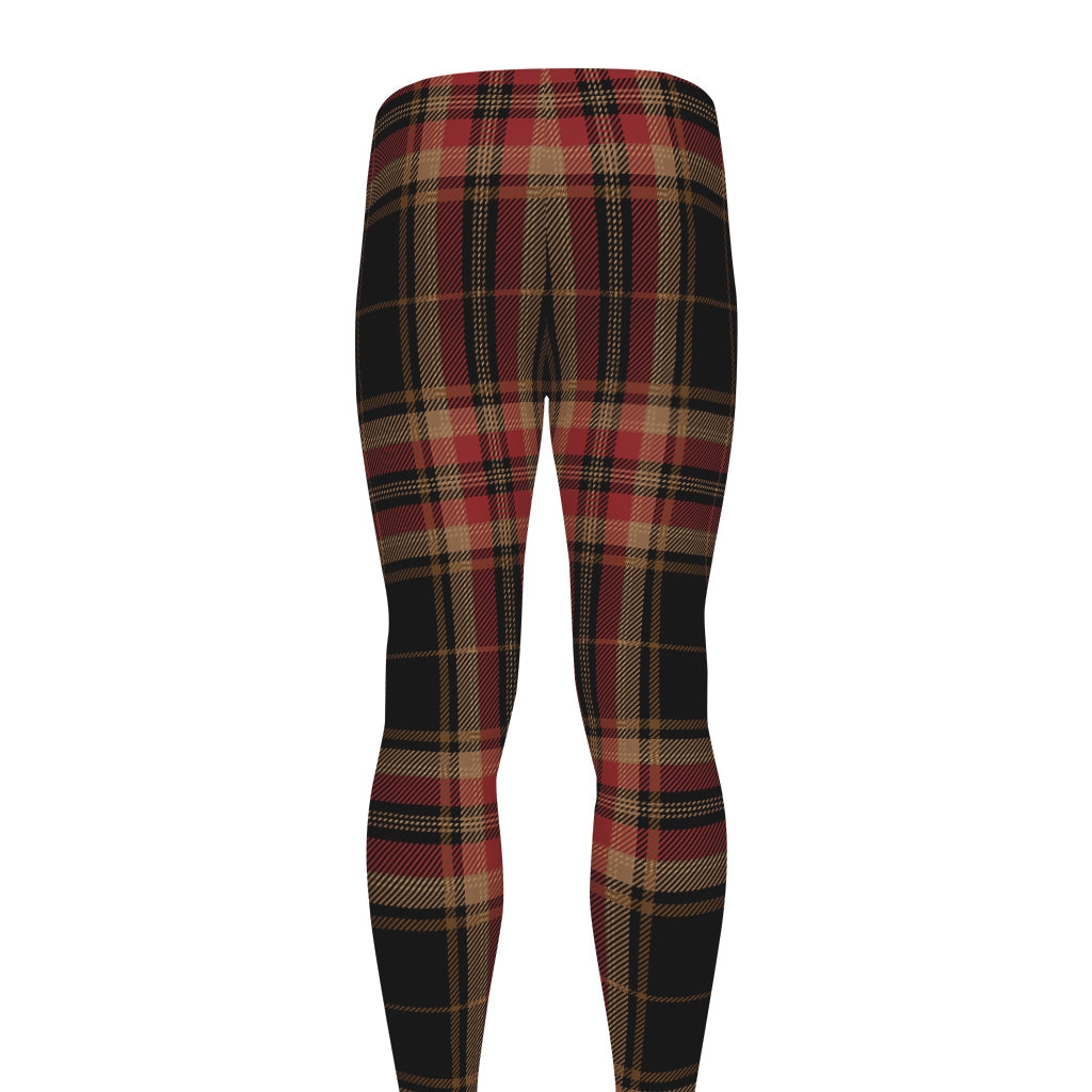Black And Red Stewart Tartan Print Men's leggings