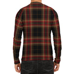 Black And Red Stewart Tartan Print Men's Long Sleeve Rash Guard