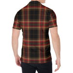 Black And Red Stewart Tartan Print Men's Shirt