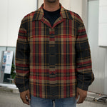 Black And Red Stewart Tartan Print Men's Shirt Jacket