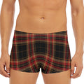 Black And Red Stewart Tartan Print Men's Short Boxer Briefs