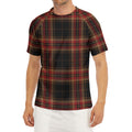 Black And Red Stewart Tartan Print Men's Short Sleeve Rash Guard