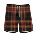 Black And Red Stewart Tartan Print Men's Athletic Shorts