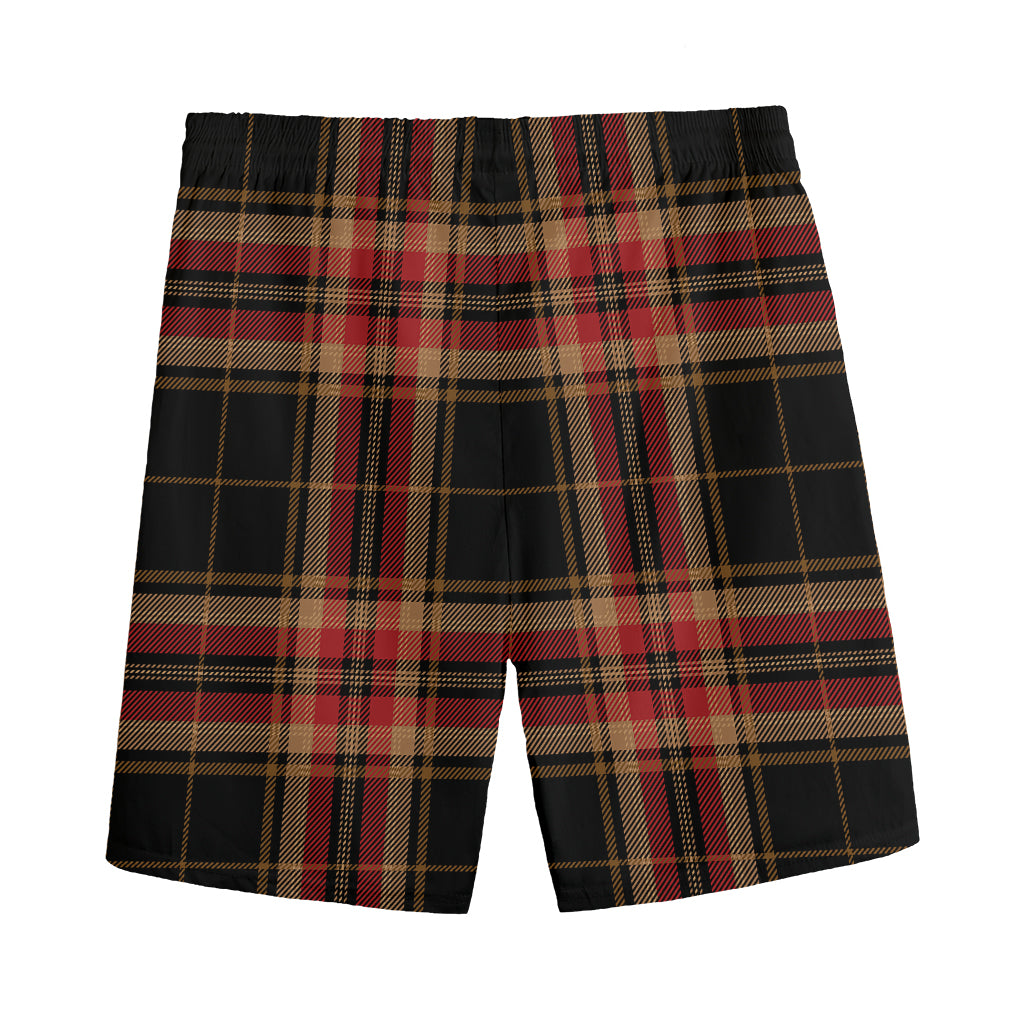 Black And Red Stewart Tartan Print Men's Sports Shorts