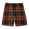 Black And Red Stewart Tartan Print Men's Swim Trunks