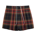 Black And Red Stewart Tartan Print Mesh Shorts