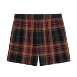 Black And Red Stewart Tartan Print Mesh Shorts